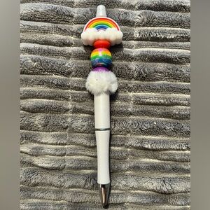 Rainbow Cloud Pen with Fluffy Accent